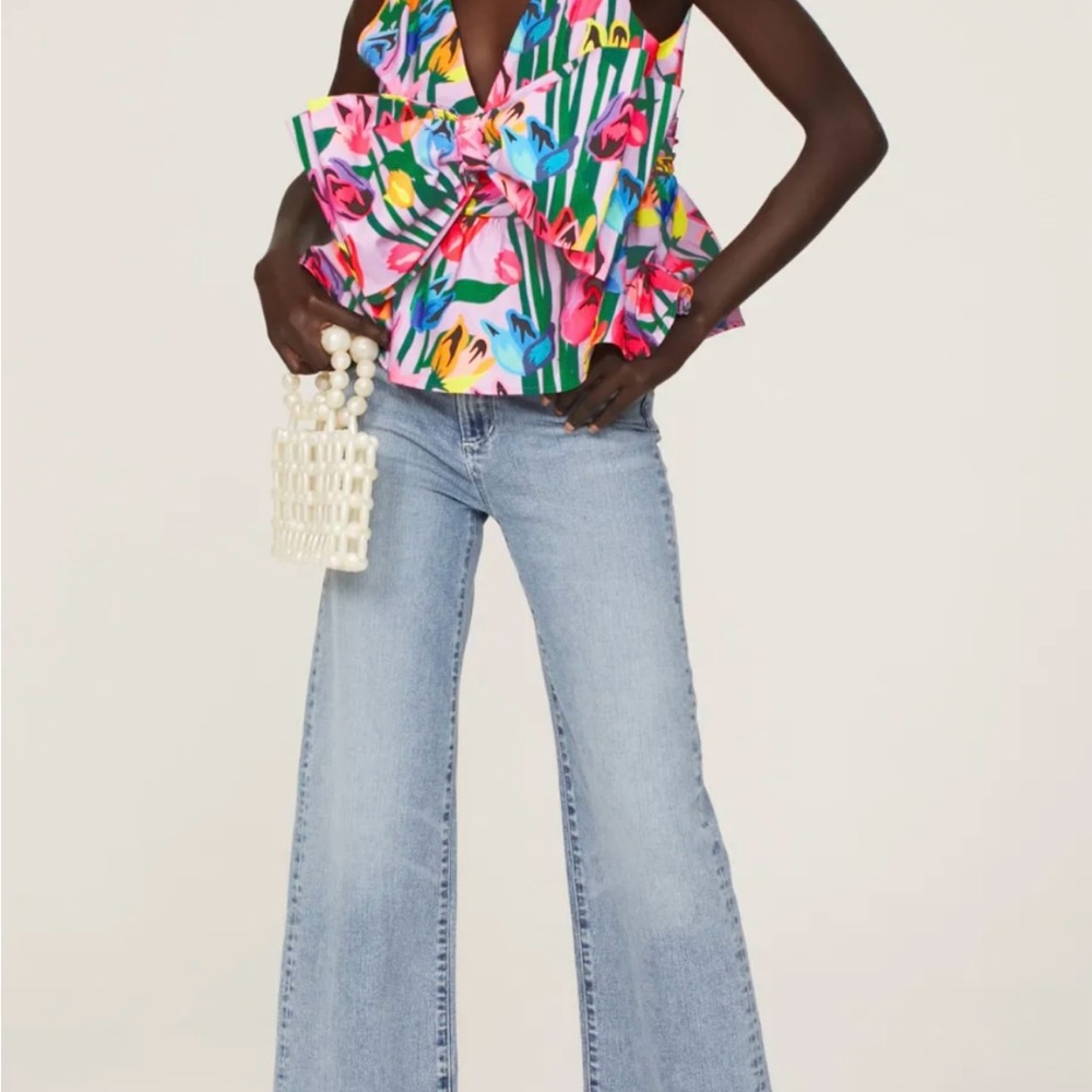 Slate & Willow Bow Floral Top